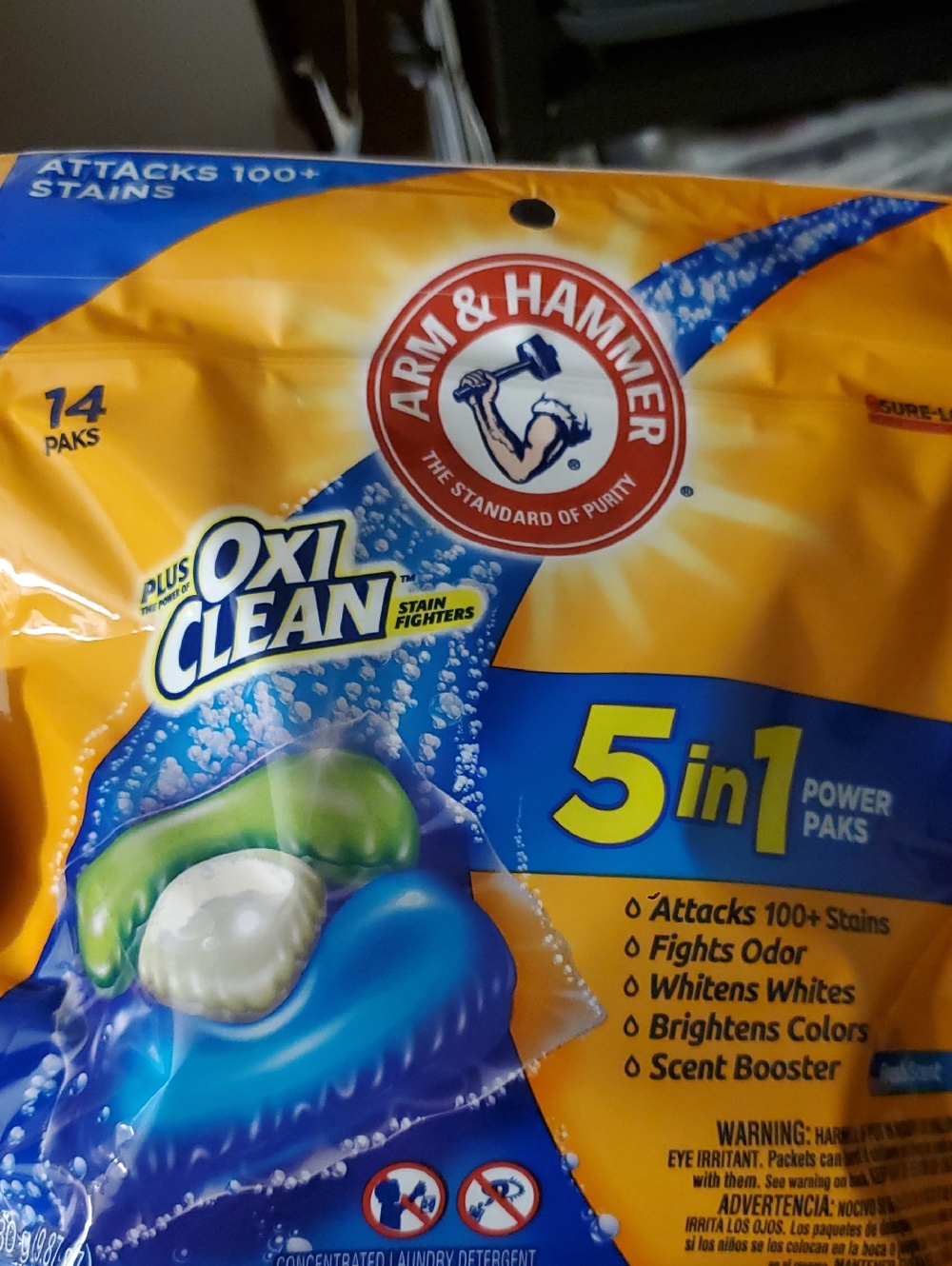 (2 Bags)OxiClean 5-in-1 Power Paks Laundry Detergent